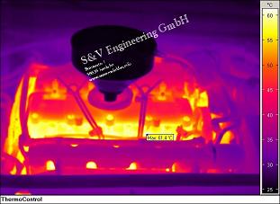 Motortemperatur mit verschiedenen Farbkeilen