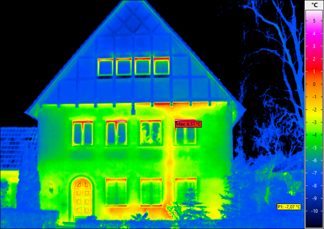 Wärmebildkamera zur Gebäudethermografie